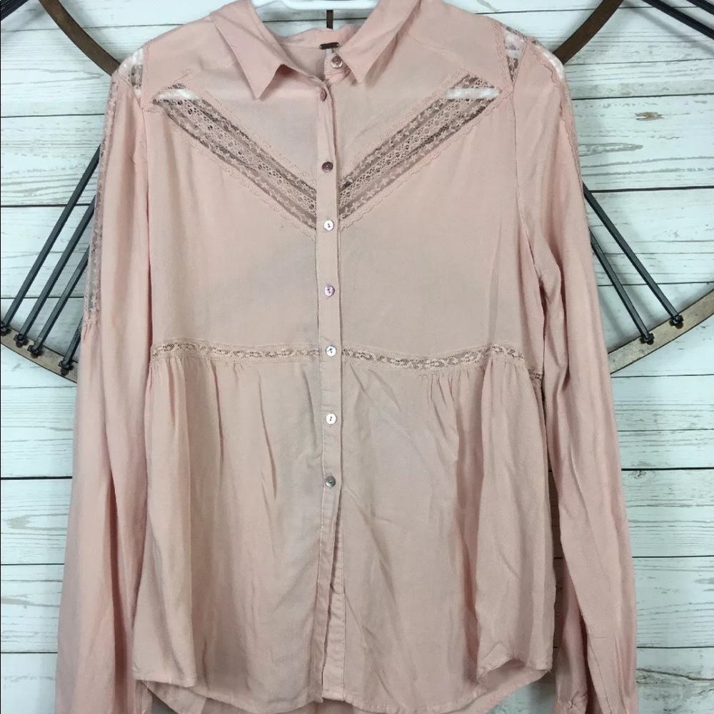 Free People Tunic Button Down Boho Size SP